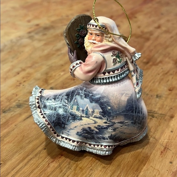 Ashton Drake old world Santa Thomas Kinkade winter path of welcome ornament - Picture 1 of 8